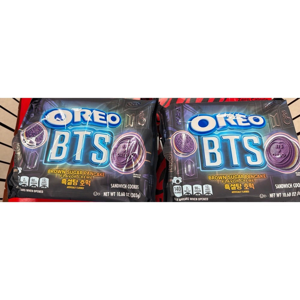 OREO LIMITED EDITION BTS BROWN SUGAR PANCAKE FLAVOR CREME SANDWICH COOKIES X2